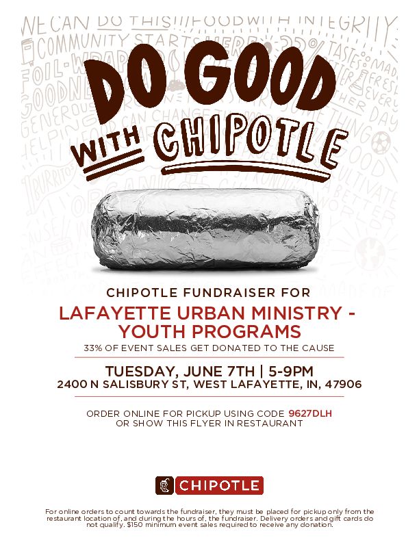 LUM Chipotle Night West Lafayette Lafayette Urban Ministry